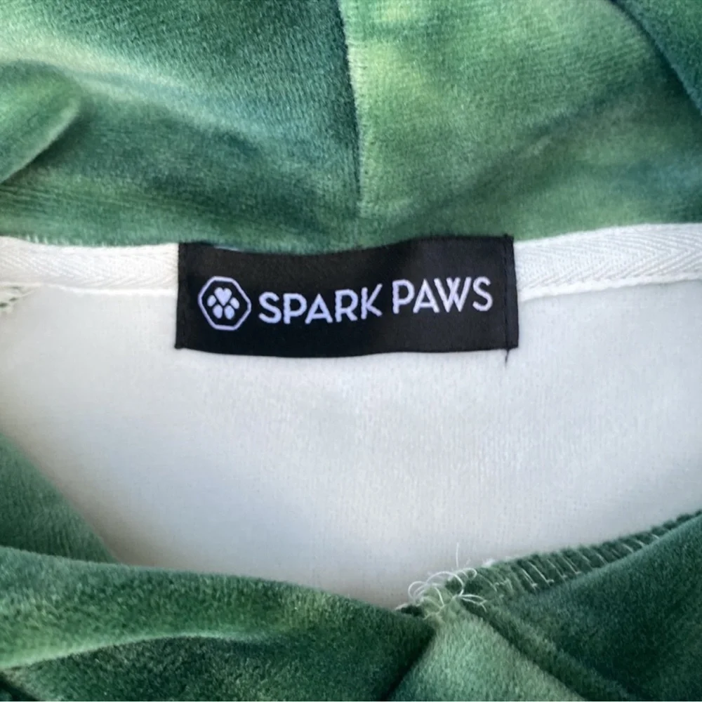 Spark Paw Velvet Emerald Green Human and Dog Hoodie Set Sizes L & L NWOT